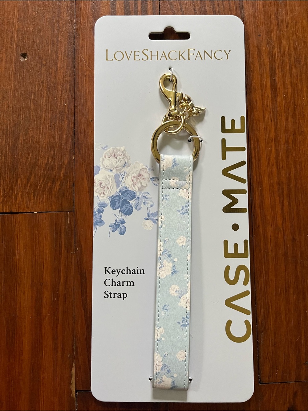 LoveShackFancy CASE•MATE Light Blue Floral Keychain Charm Strap NWT Listing 2